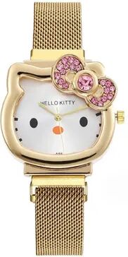 Youfap Market Sanrio Anime Quartz Watch, Hello Kitty Bow Diamond Design, Cute Cartoon Magnet Watches For Girls Birthday Gifts gold