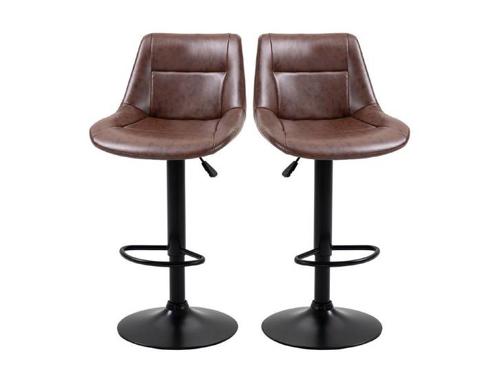 furnicato Barhocker 2er-Set Barhocker, höhenverstellbar, 46,5x50x108cm, Schwarz (1 St)