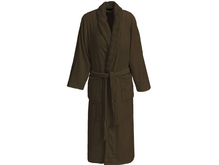 Peignoir polaire femme doux et chaud noisette s