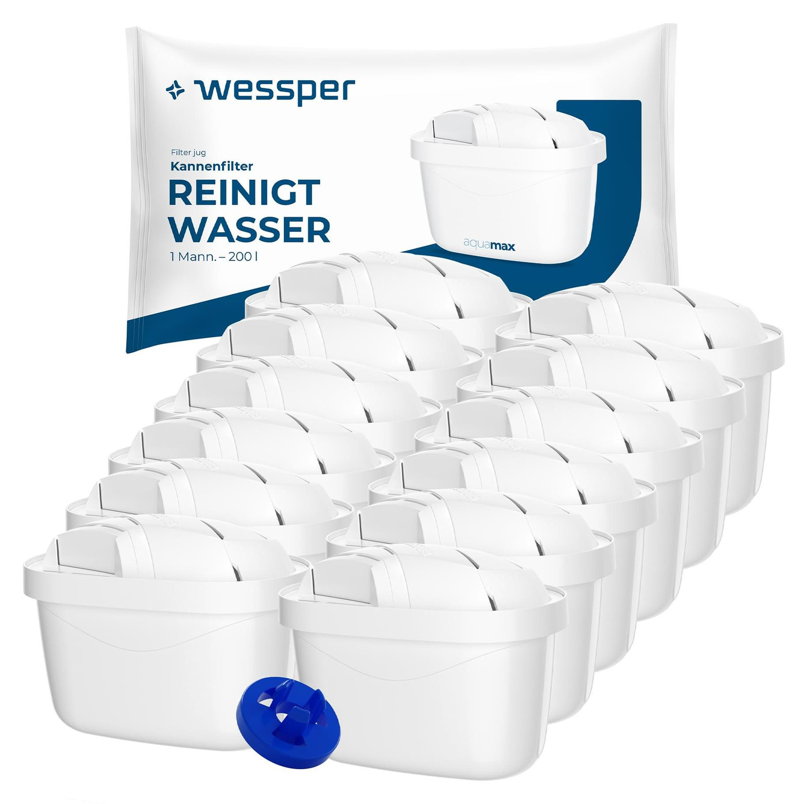 12 Brita waterfilterpatronen voor Brita-kannen, vermindert chloor en kalk door Dripio