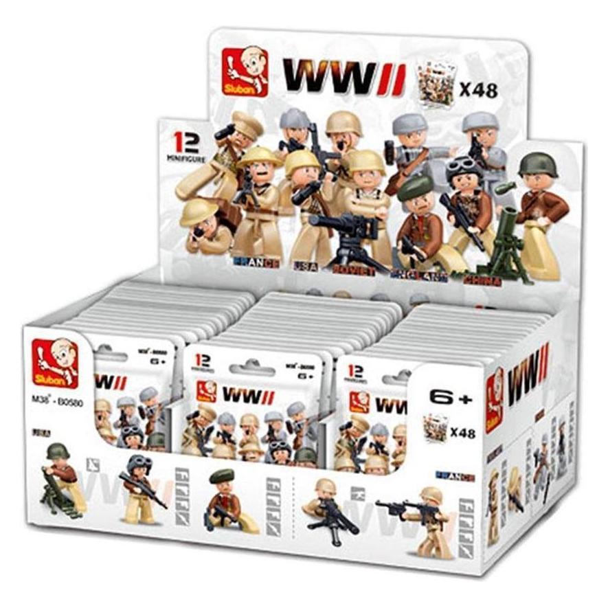 Sluban SL95350 - WWII Minifiguren im Beutel Soldaten (VE 60) (SL95350)