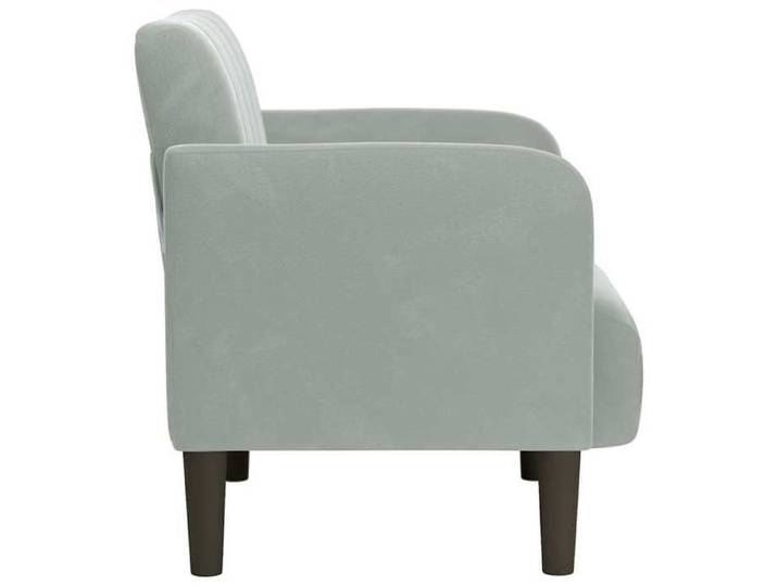 Chaise simple - Gris - Fauteuil avec accoudoirs - 1 PC - gris clair 54 cm velours F8417