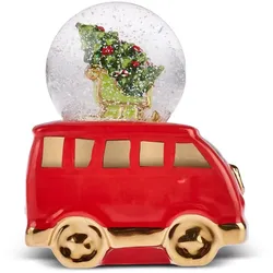 Karaca Weihnachten Minivan Schneekugel, 15cmx9cmx19cm, Rot