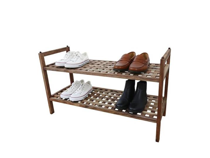 Relaxdays Schuhregal aus Akazie mit 2 Ebenen