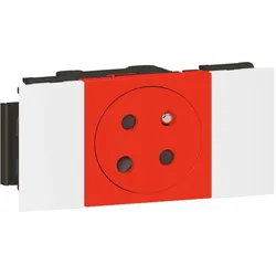 Legrand 077121L Mosaic Steckdose SnapOn F/B Std, codiert, erhöhter Berührungsschutz, Farbe:Rot