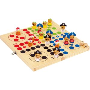 small-foot Brettspiel 10951, Ludo Pirateninsel, ab 4 Jahre, in Holzkassette, 2-4 Spieler