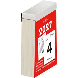 Herlitz Abreißkalender Gr. 4, Jahr 2027, 1 Tag auf 1 Seite, Rückseiten bedruckt, 6,5 x 10cm