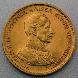 Goldmünze 20 Mark "Wilhelm II." Uniform (Preußen)