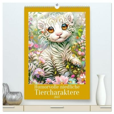 Humorvolle niedliche Tiercharaktere (hochwertiger Premium Wandkalender 2027 DIN A2 hoch), Kunstdruck in Hochglanz