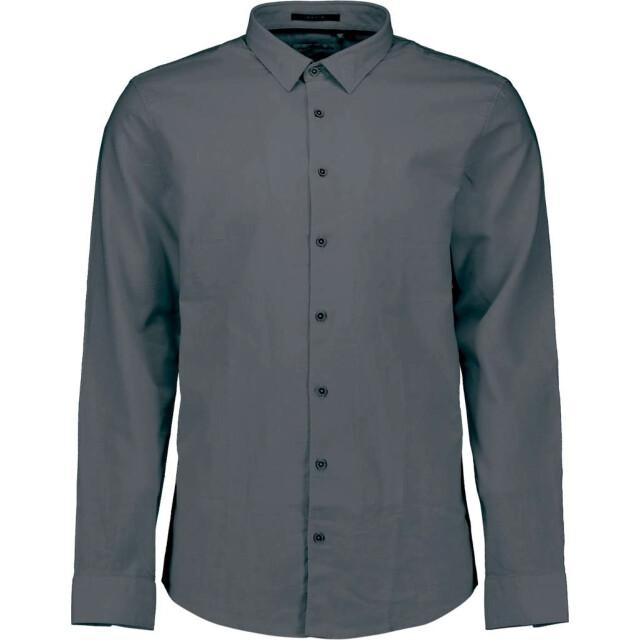 No Excess Shirt with linen dark steel