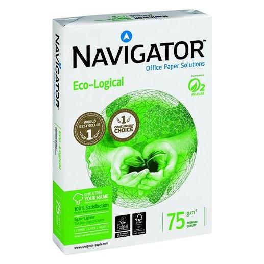 Navigator Kopierpapier Eco-Logical DIN A4 75 g/qm 2.500 Blatt Maxi-Box (A4, 2500 Blätter, 75 g/m²) (824670A75LAS)
