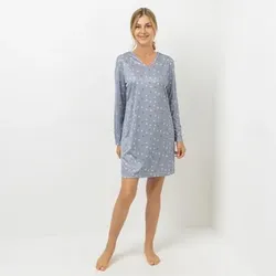 LITTLE ROSE Bigshirt Mikrofaser V-Ausschnitt Schleifendruck