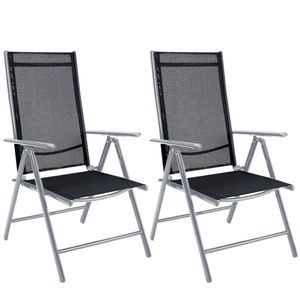 CASARIA Gartenstuhl Bern 105653, Kunststoff, Hochlehner, verstellbar, anthrazit, klappbar, 2 Stück