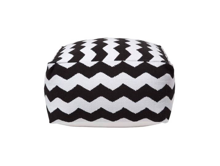 SITZPOUF schwarz-weiß mit Zickzack-Muster 60/60/30 cm