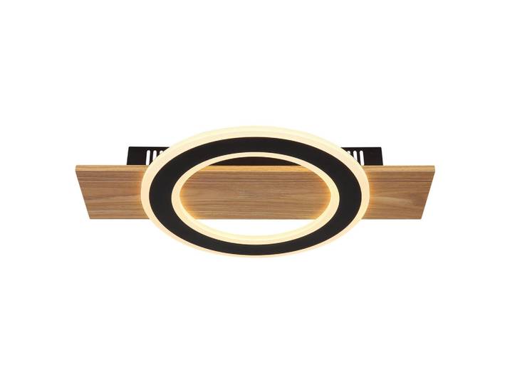 Globo Led-Deckenleuchte Jayden, Opal, Schwarz, Dunkelbraun, Metall, Kunststoff, 29x5.2x44 cm, CE, Lampen & Leuchten, LED Beleuchtung, LED-Deckenleuchten