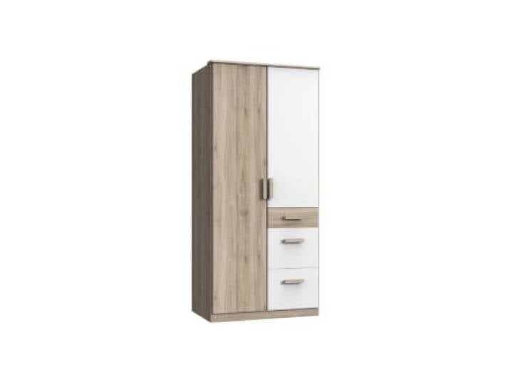 Kleiderschrank Cariba Eiche San Remo und Weiß 2trg hochwertig