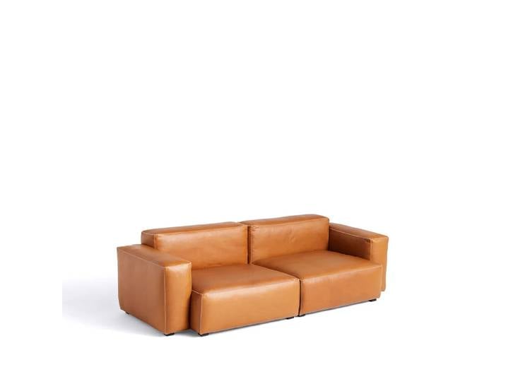 HAY Mags 2,5-Sitzer COMB Sofa Sense cognac-hellgraue Naht