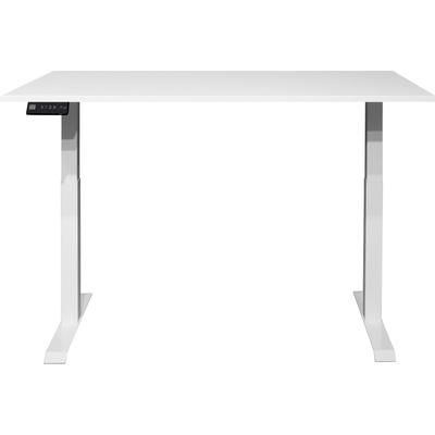 Schreibtisch MÄUSBACHER "Big System Office", weiß (weiß matt, weiß matt lack, weiß matt, weiß matt lack), B:140cm, Tische, Schreibtisch, Breite 140 cm, elektrisch höhenverstellbar