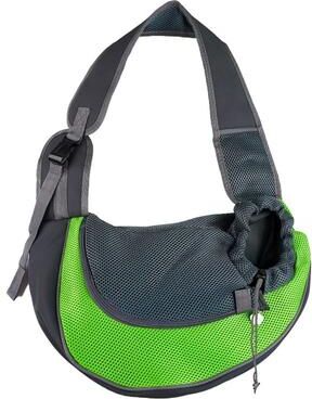 Uplift Essentials Hands Free Mesh Sling Pet Carrier green l