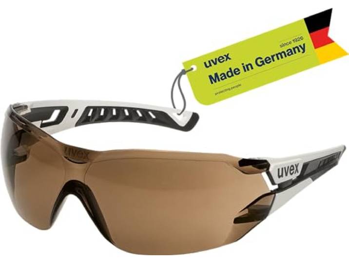 Uvex pheos nxt - Premium-Schutzbrille - innen beschlagfrei, außen extrem kratzfest & chemikalienbeständig - weiß/schwarz, getönt - one size