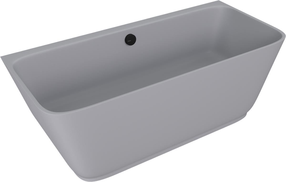 Polysan SKYLLA Wand-Freistehende Badewanne 170x75x60cm, grau matt