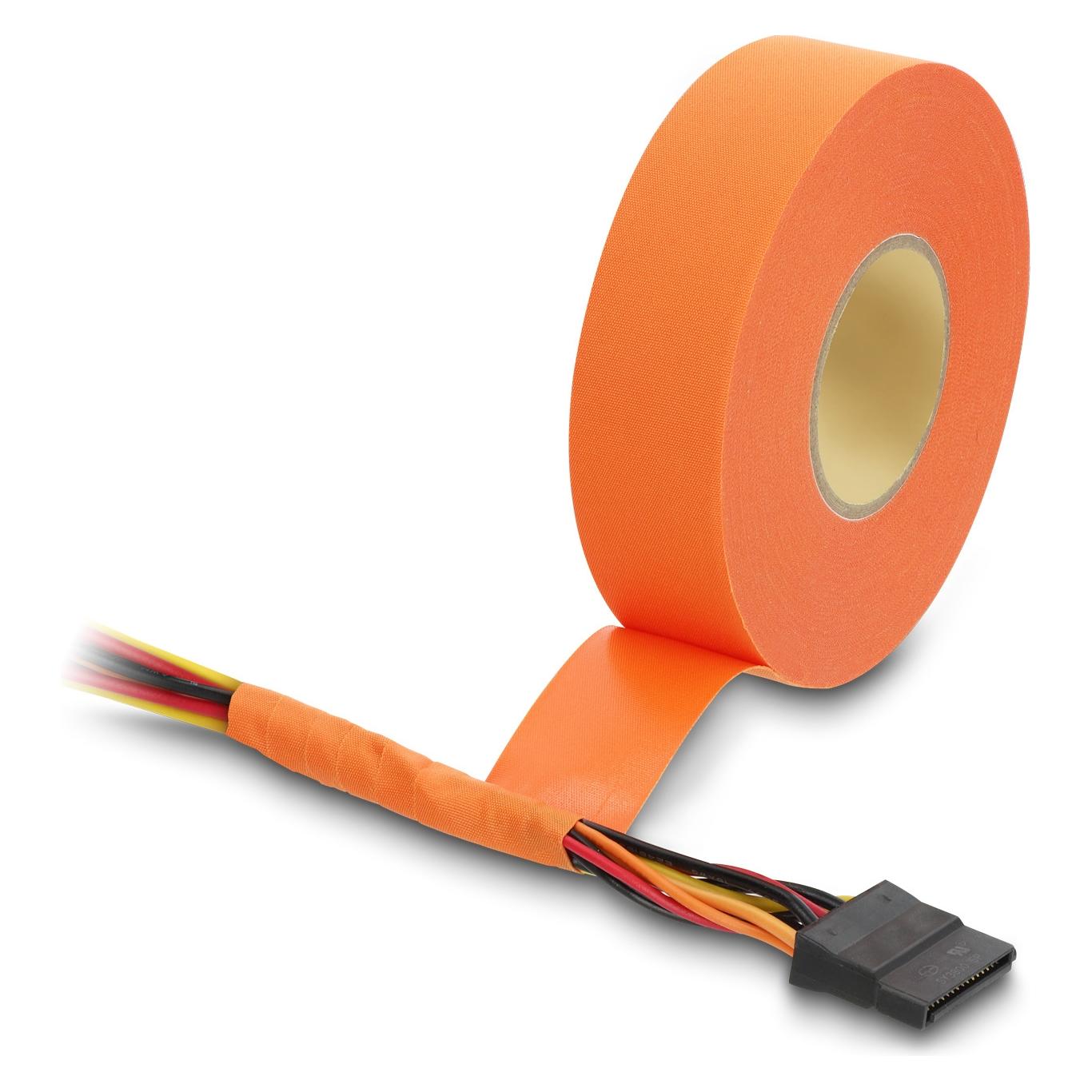 Delock Gewebeklebeband 25 m x 25 mm reissfest selbstklebend orange (25 mm) (22008)