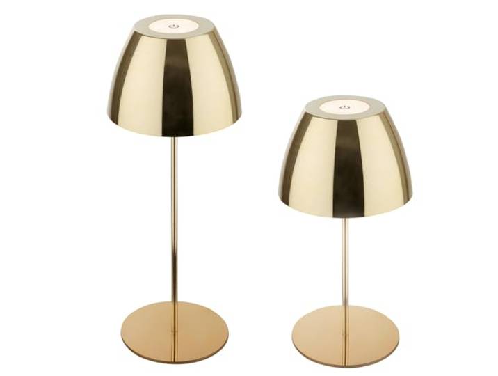 BRILONER - IP44 lampe de table LED sans fil avec touche\, lampe de chevet\, salon\, LED\, rechargeable\, lampe de chevet\, extérieur\, 13\,5x36cm (DxH)\, couleur or\, Noir