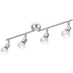 LED Deckenleuchte, matt-nickel, 4xLED/GU10/5W
