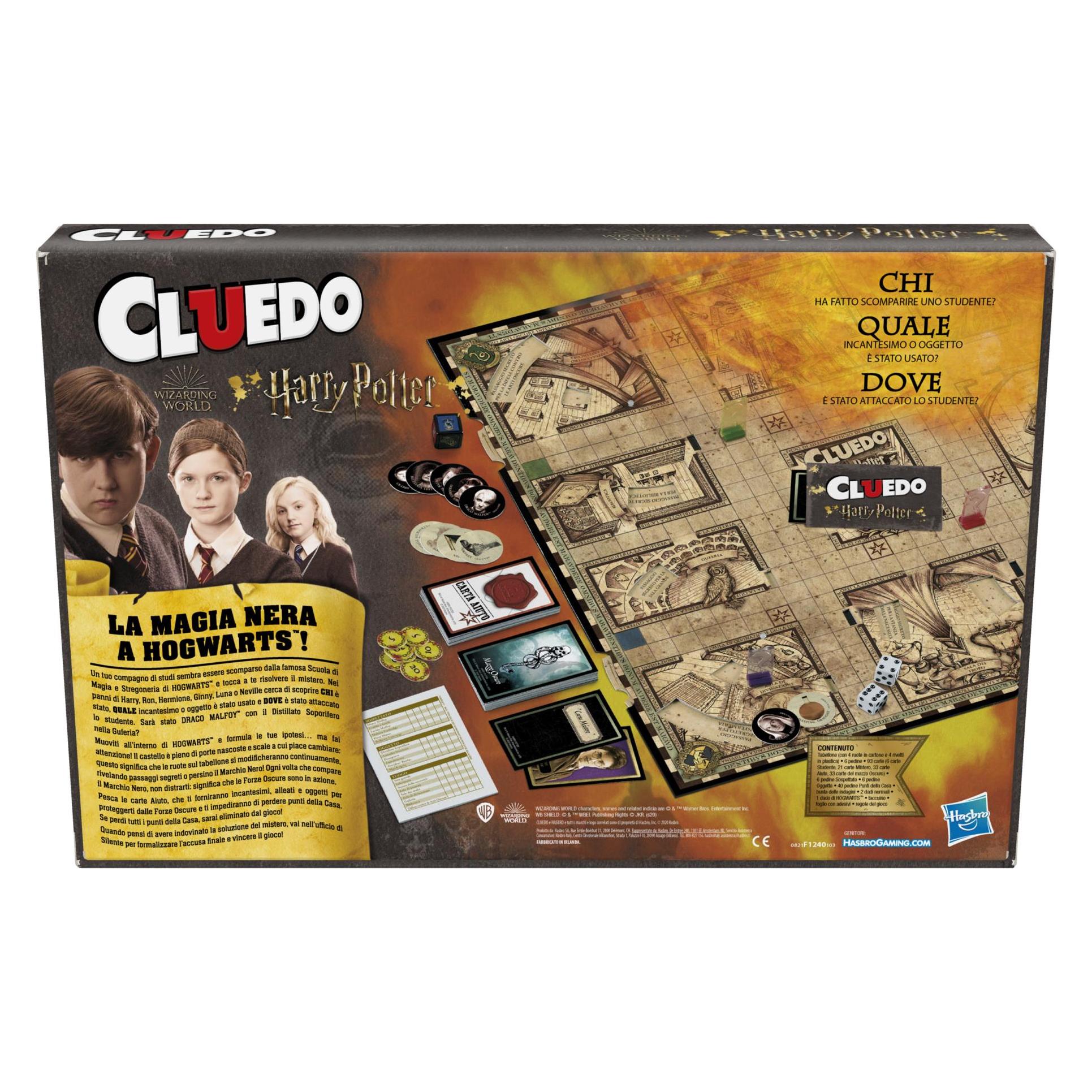 Hasbro Gaming Cluedo: Wizarding World Harry Potter Edition Brettspiel (Italienisch, 3 - 5 Spieler) (F1240103)