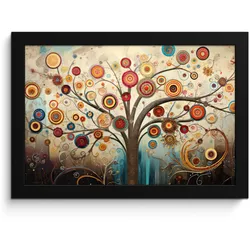 POSTER MIT RAHMEN Baum - Baum des Lebens - Farbe 30x20 cm