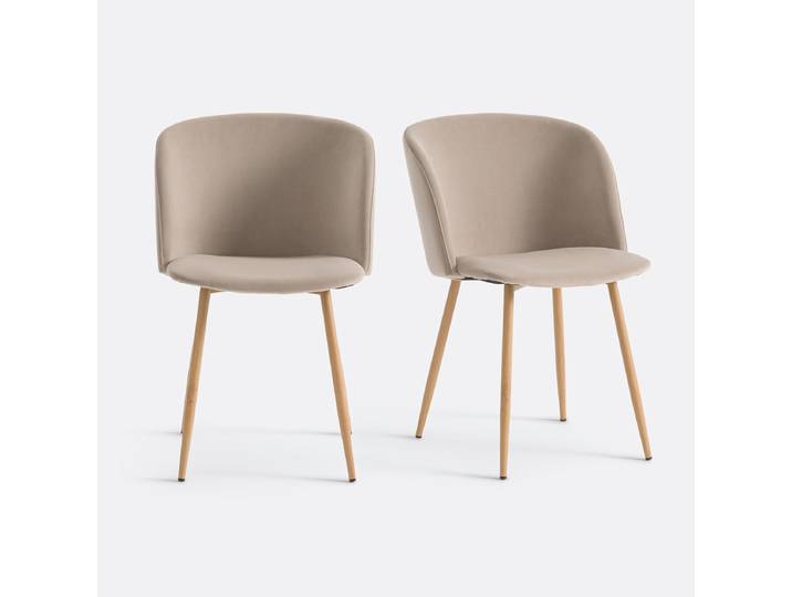 LA REDOUTE Lot de 2 fauteuils de table Lavergne Beige