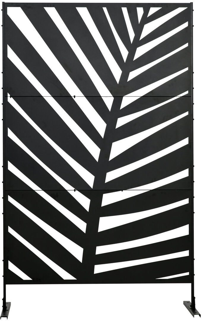 Bay Isle Home Hanzhe 6.5FT Decorative Garden Privacy Screen, Banana Leaf Style, Black Black