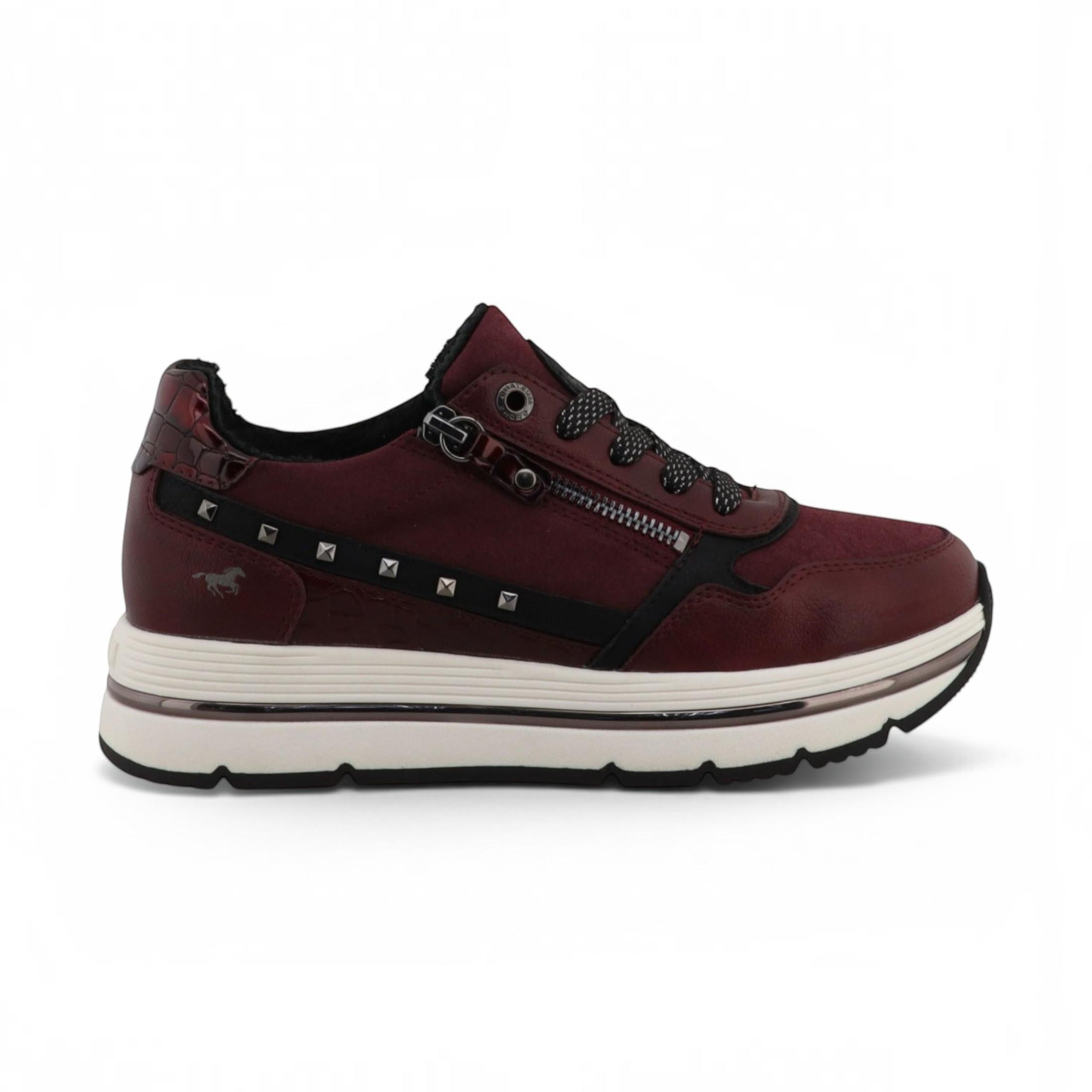 Mustang Damen Burgundy Schnürschuhe Plateauschuhe – M0332001