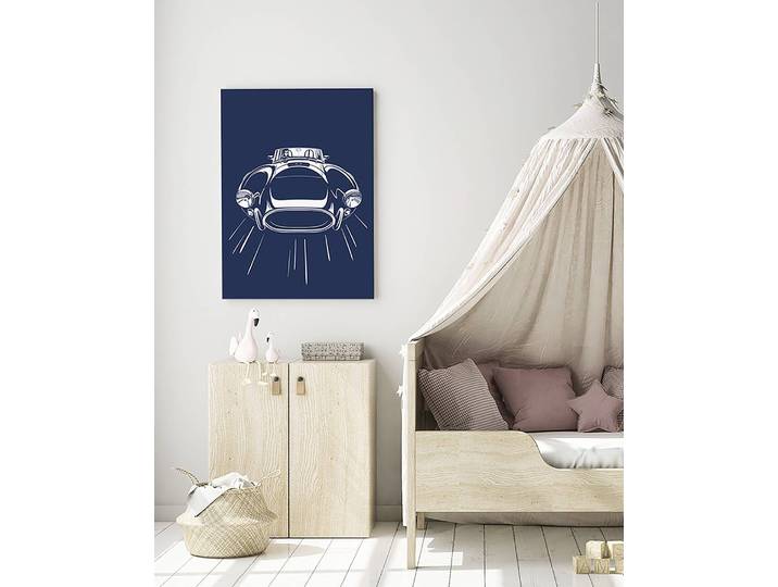 Tableau déco Sport Car 40 x 50cm Bleu