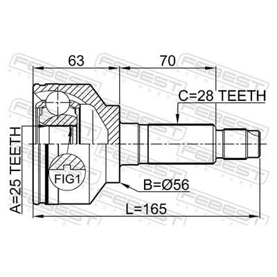 FEBEST Gelenksatz, Antriebswelle 2210-SOR Vorderachse für HYUNDAI