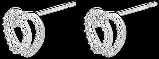 Edenly Ohrstecker Kostbares Geheimnis - vertraute Herzen - WeiÃŸgold, 9 Karat,