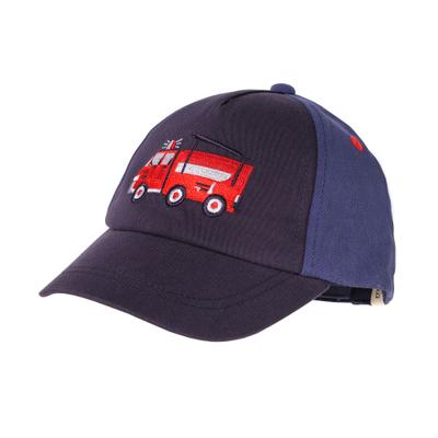 Baseball Cap MAXIMO, Jungen, Gr. 47/49, blau, Baumwolle, gemustert, Caps, Feuerwehr-Motiv, mit Stickerei, mit Klettverschluss, Baumwolle