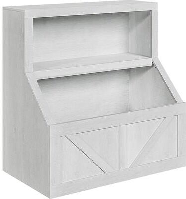 Garvee Kids Bookshelf with Toy Storage, Wooden Toddler Bookcase with Cubby Shelves, Vintage White