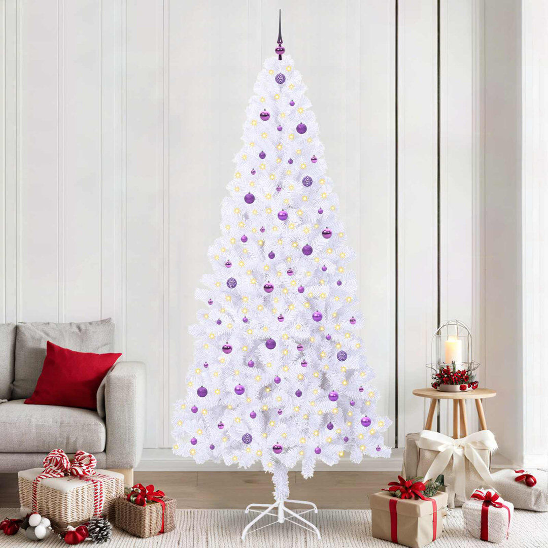 Metro Lighted Artificial Christmas Tree Purple 240cm H