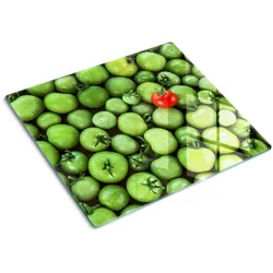 GLASPLATTE 60x52 cm Reife Tomate