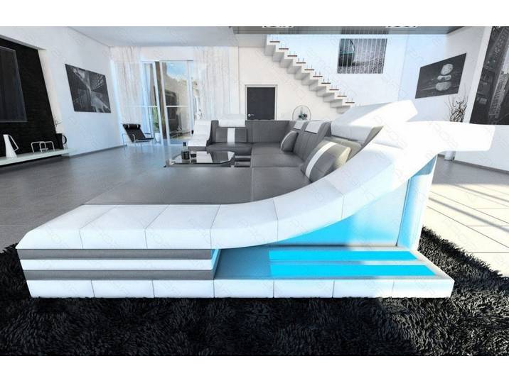 Wohnlandschaft Turino U-Form in Leder
