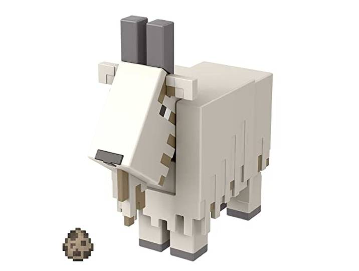 Mattel Minecraft HDV15 - Geit actiefiguur (ca 8 cm) met 1 bouwelement en accessoires, constructiespeelgoed gebaseerd op het videospel, speelgoedverzamelcadeau voor fans en kinderen vanaf 6 jaar