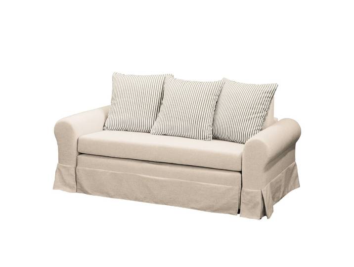 Schlafsofa Larmond Beige/Kaschmir Webstoff Sari / Webstoff Habren 185cm Landhaus