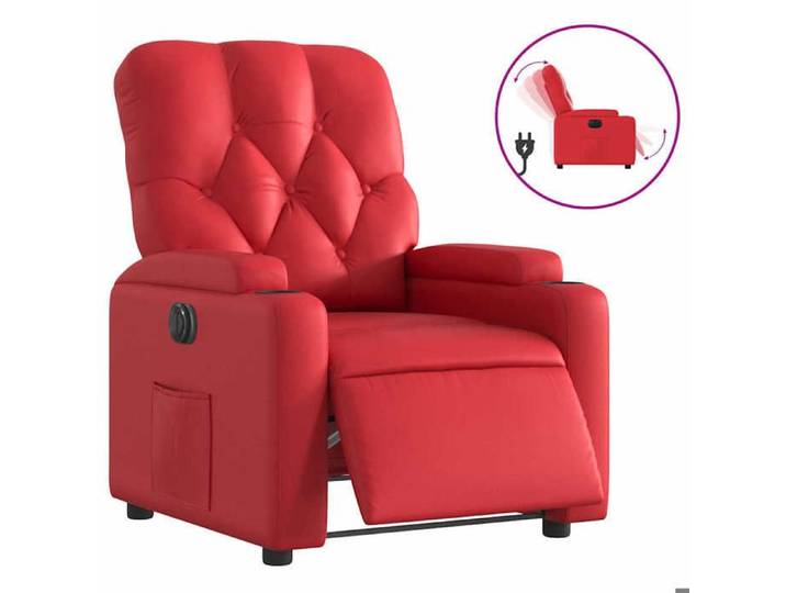 NEUF 2026  CHIC Fauteuil/Chaise inclinable SWEETY Moteur électrique Rouge Similicuir 74x86.5x93.5 cm FF2837
