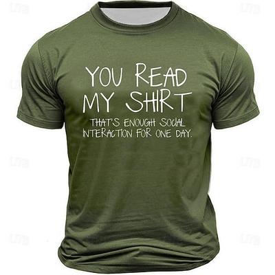 Herren Lustiges Grafik T-Shirt 'Du hast mein T-Shirt gelesen genug soziale Interaktion' Introvertierten Lebensstil Kurzarm T-Shirt