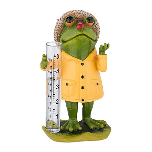 Relaxdays Regenmeter Kikker Multicolour H x B x D: 19 x 10,5 x 8 cm
