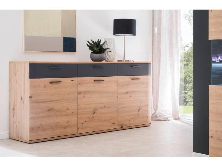 Sideboard Cortona , Balkeneiche / anthrazit