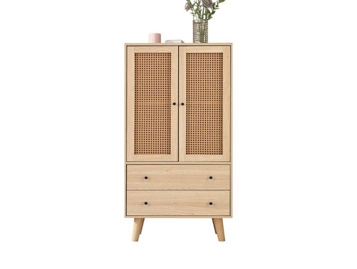 Buffet meuble haut meuble de rangement avec portes et tiroirs grand espace de rangement 60 × 40 × 120 cm couleur bois