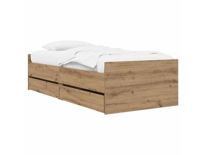 NOUVEAU Lit 1 personnes - Lit 1 personne - Cadre de lit simple - Chêne artisanal - Bois d'ingénierie 82082