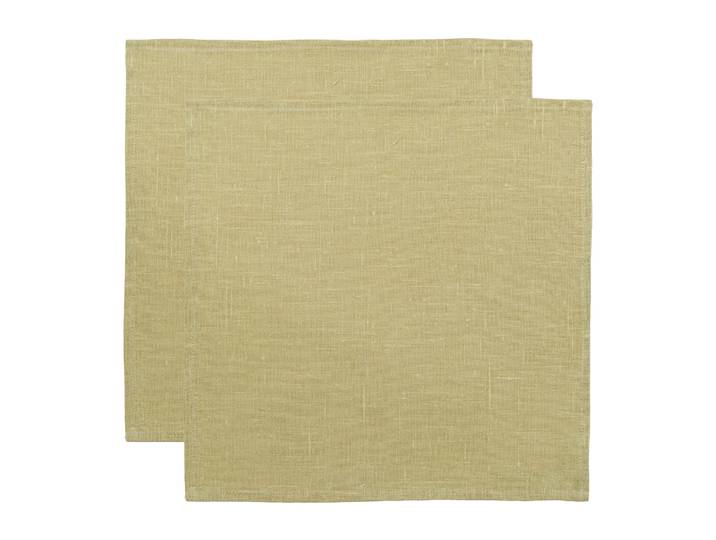 Almedahls Pack de 2 serviettes de table en lin 45x45 cm Olive clair